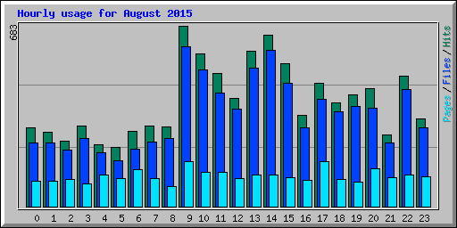 Hourly usage for August 2015